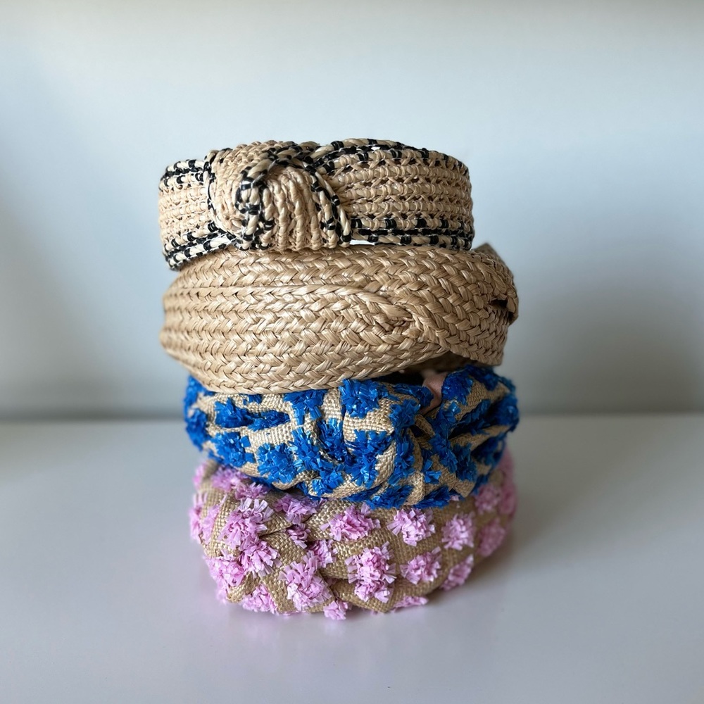 4 raffia style headbands